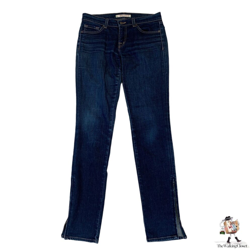 J Brand The Deal Skinny Jeans Womens 27 Mid Rise Ankle Zipper Denim *READ